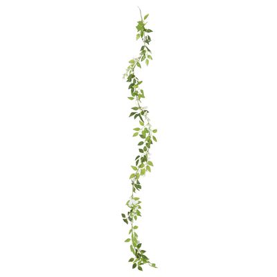 vidaXL Guirlandes de fleurs de Noël 6 pcs blanc 200 cm