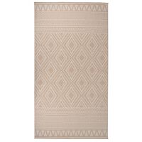 vidaXL Tapis à tissage plat d'extérieur 80x150 cm Rayures brunes