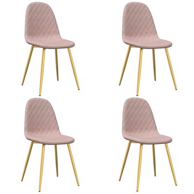 vidaXL Chaises à manger lot de 4 Rose Velours