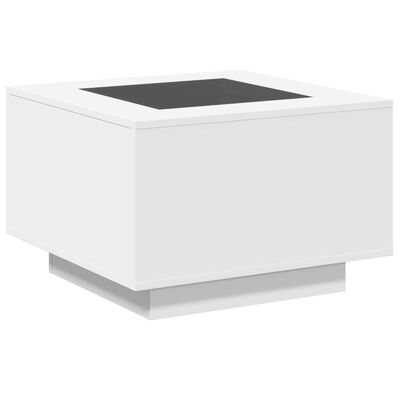 vidaXL Table basse avec LED blanc 60x60x40 cm bois d'ingénierie