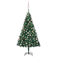 vidaXL Arbre de Noël artificiel pré-éclairé et boules vert 120 cm PVC