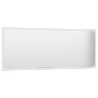 vidaXL Miroir de salle de bain Blanc brillant Bois d'ingénierie