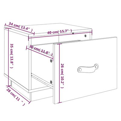 vidaXL Tables de chevet 2 pcs Blanc 40x34x35 cm Bois de pin massif