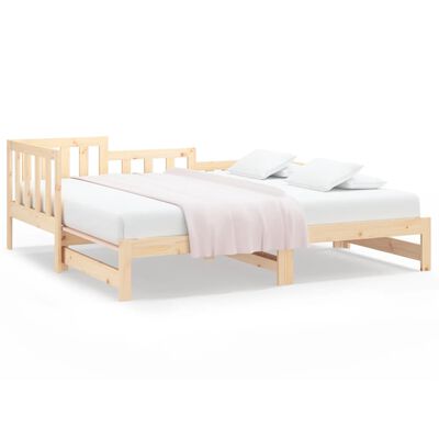 vidaXL Lit coulissant sans matelas 2x(90x200) cm Bois de pin massif