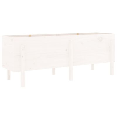 vidaXL Lit surélevé de jardin blanc 160x50x57 cm bois de pin massif