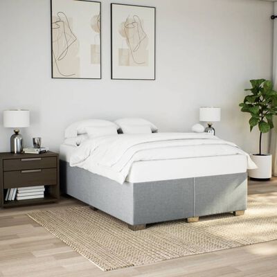 vidaXL Cadre de lit sans matelas gris clair 140x200 cm tissu