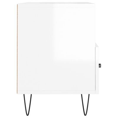 vidaXL Meuble TV Blanc brillant 80x36x50 cm Bois d'ingénierie