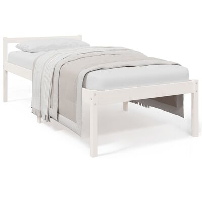 vidaXL Lit pour personne âgée blanc 90x190cm simple bois massif de pin