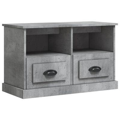 vidaXL Meuble TV gris béton 80x35x50 cm bois d'ingénierie