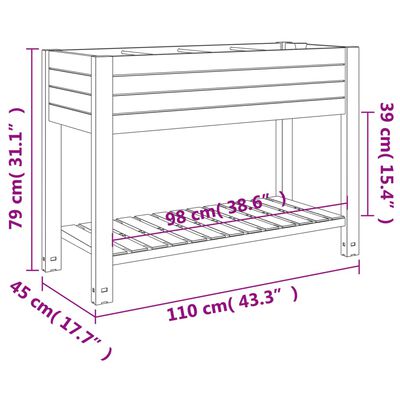 vidaXL Lit surélevé de jardin blanc 110x45x79 cm polypropylène