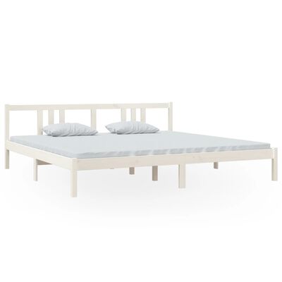 vidaXL Cadre de lit sans matelas blanc bois massif 200x200 cm