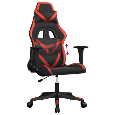 vidaXL Chaise de jeu Noir et rouge Similicuir