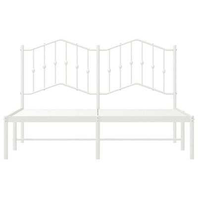 vidaXL Cadre de lit métal sans matelas et tête de lit blanc 135x190 cm