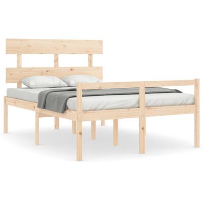 vidaXL Lit pour personne âgée et tête de lit 140x190 cm bois massif