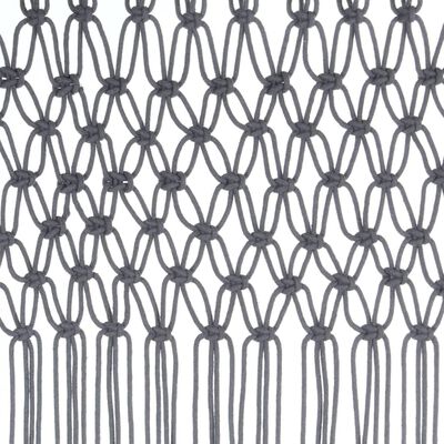 vidaXL Rideau en macramé Anthracite 140x240 cm Coton