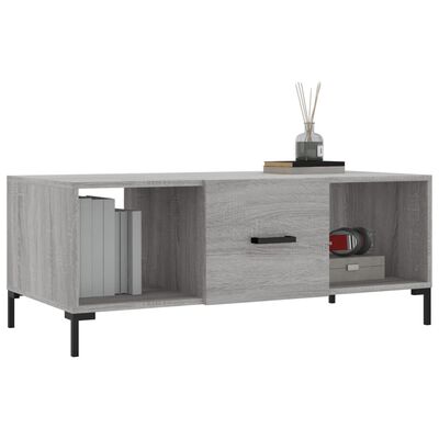 vidaXL Table basse sonoma gris 102x50x40 cm bois d'ingénierie