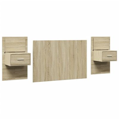 vidaXL Tête de lit avec armoires chêne sonoma 120 cm bois d'ingénierie