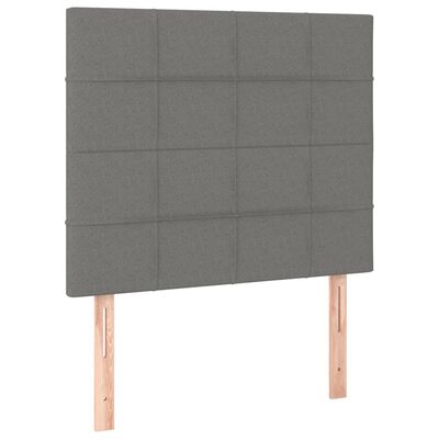 vidaXL Tête de lit à LED Gris foncé 100x5x118/128 cm Tissu