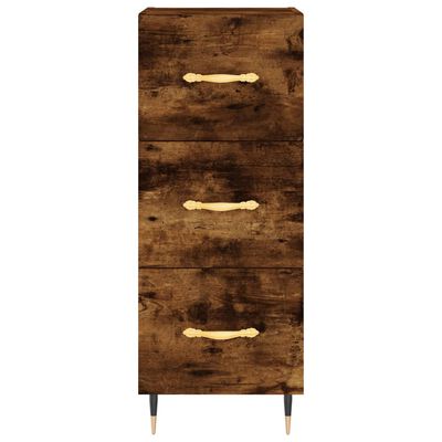 vidaXL Buffet haut Chêne fumé 34,5x34x180 cm Bois d'ingénierie