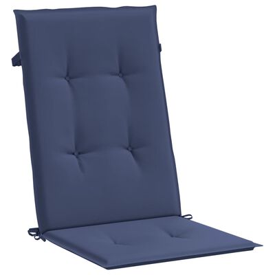 vidaXL Coussins de chaise à dossier haut lot de 2 bleu marine tissu