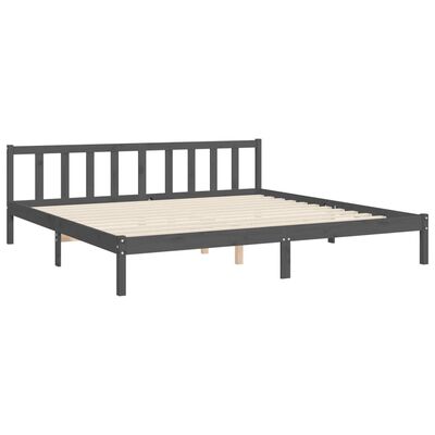 vidaXL Cadre de lit sans matelas gris 200x200 cm bois massif de pin