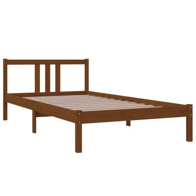 vidaXL Cadre de lit Marron miel Bois massif 100x200 cm