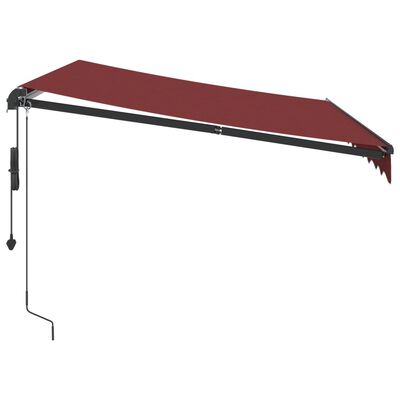 vidaXL Auvent rétractable automatique avec LED bordeaux 300x250 cm