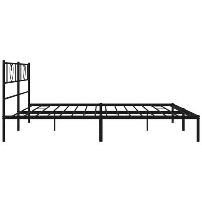 vidaXL Cadre de lit métal sans matelas avec tête de lit noir 183x213cm