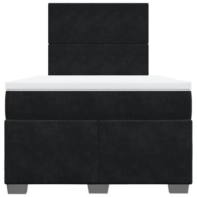 vidaXL Sommier à lattes de lit avec matelas noir 120x190 cm velours