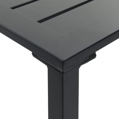 vidaXL Table de bar noir 100x100x110 cm acier enduit de poudre