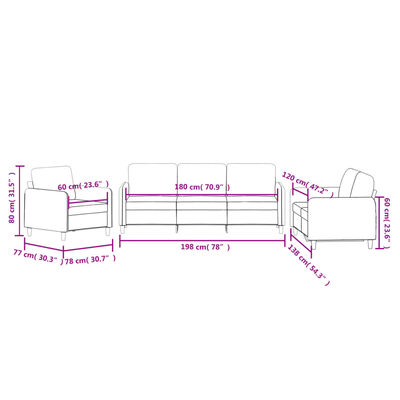 vidaXL Ensemble de canapés 3 pcs marron velours