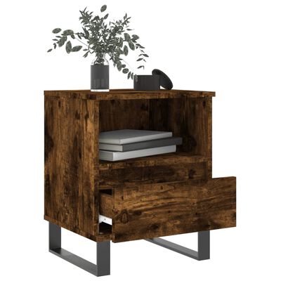 vidaXL Table de chevet chêne fumé 40x35x50 cm bois d’ingénierie