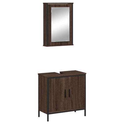 vidaXL Ensemble de meubles de salle de bain 2 pcs Chêne marron