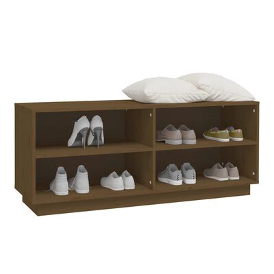 vidaXL Armoire à chaussures Marron miel 110x34x45cm Bois de pin massif