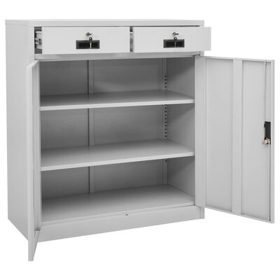 vidaXL Armoire de bureau avec jardinière Gris clair 90x40x125 cm Acier