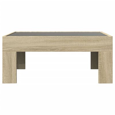 vidaXL Table basse avec LED infini chêne sonoma 70x50x30 cm