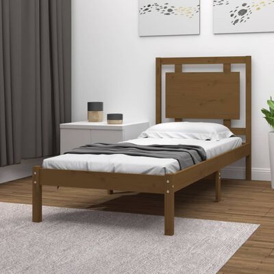 vidaXL Cadre de lit Marron miel Bois massif 100x200 cm