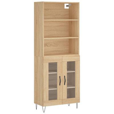 vidaXL Buffet haut Chêne sonoma 69,5x34x180 cm Bois d'ingénierie