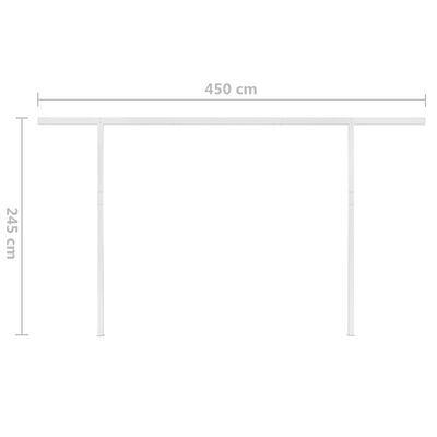 vidaXL Auvent manuel rétractable avec poteaux 5x3 m Orange et marron