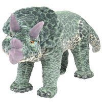 vidaXL Jouet en peluche Dinosaure Tricératops Vert XXL