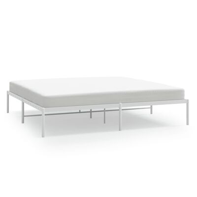 vidaXL Cadre de lit métal sans matelas blanc 193x203 cm