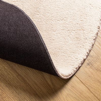 vidaXL Tapis HUARTE à poils courts doux et lavable beige Ø 80 cm