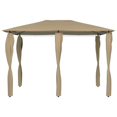 vidaXL Belvédère avec revêtement de poteaux 3x4x2,6 m Taupe 160 g/m²