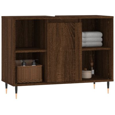 vidaXL Armoire salle de bain chêne marron 80x33x60cm bois d'ingénierie