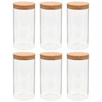 vidaXL 6pcs Pots de conservation en verre et couvercle en liège 1100ml