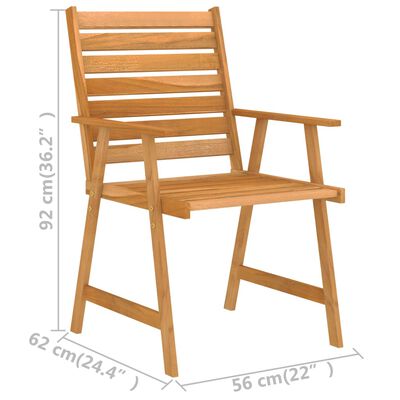 vidaXL Ensemble à manger de jardin 3 pcs Bois d'acacia solide