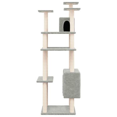 vidaXL Arbre à chat avec griffoirs en sisal Gris clair 162 cm