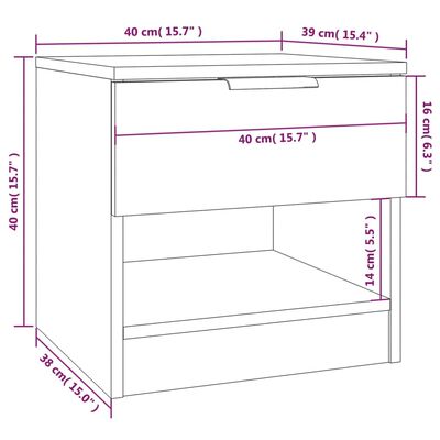 vidaXL Table de chevet Chêne fumé Bois d'ingénierie