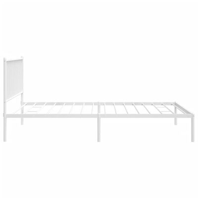 vidaXL Cadre de lit métal sans matelas et tête de lit blanc 107x203 cm