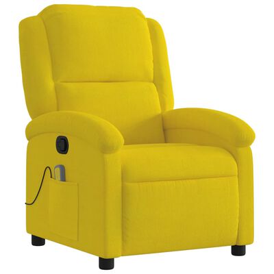 vidaXL Fauteuil de massage inclinable jaune velours